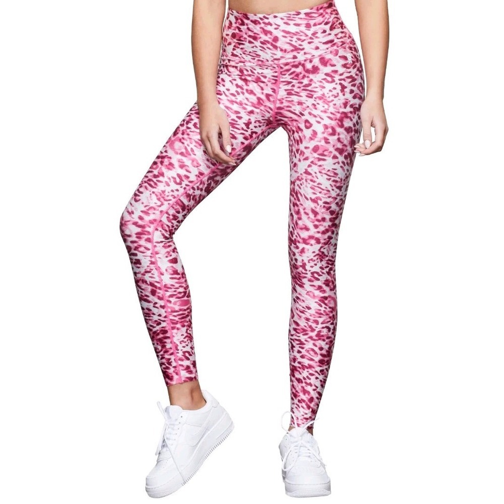Good American Core Power 7/8 Leggings in Quartz Pink Leopard Print Size‎ 0 NWOT